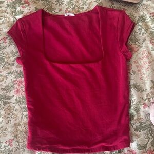Garage Deep Pink Square Neck Tee